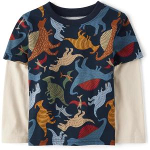 The Children’s Place Baby-Boys and Toddler Layered Long Sleeve T-Shirt(Dino)
