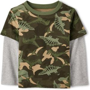 The Children’s Place Baby-Boys and Toddler Layered Long Sleeve T-Shirt(Green Camo)