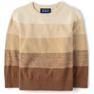 The Children’s Place Baby-Boys and Toddler Long Sleeve Crew Neck Pullover Sweater(Cinamon Stripe)