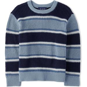 The Children’s Place Baby-Boys and Toddler Long Sleeve Crew Neck Pullover Sweater(Stoneybrook Stripe)
