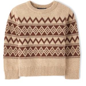 The Children’s Place Baby-Boys and Toddler Long Sleeve Crew Neck Pullover Sweater(Terra Fairisle)