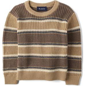 The Children’s Place Baby-Boys and Toddler Long Sleeve Crew Neck Pullover Sweater(Tumbleweed Stripe)