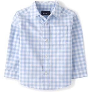 The Children’s Place Baby-Boys and Toddler Poplin Long Sleeve Button Down Shirt(Whirlwind Plaid)