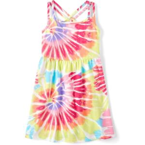 The Children’s Place Baby-Girls Sleeveless Strappy Back Summer DressesCasual Dress(Pink Tye Dye Swirl)