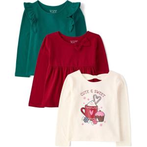 The Children’s Place Baby-Girls and Toddler Assorted Long Sleeve Knit Shirt(Cute Sweet/Green/Red)