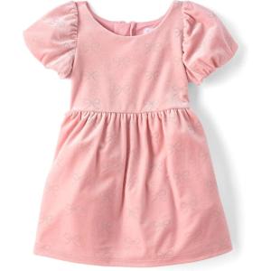 The Children’s Place Baby-Girls and Toddler Dressy Dress, Short Sleeve(Lt Plum Glitter Bows)