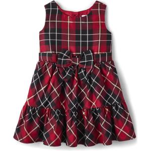 The Children’s Place Baby-Girls and Toddler Dressy Dress, Short Sleeve(Red Plaid)