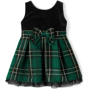 The Children’s Place Baby-Girls and Toddler Dressy Dress, Short Sleeve(Spruceshad Plaid Velour)
