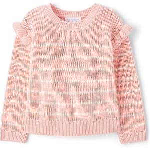 The Children’s Place Baby-Girls and Toddler Long Sleeve Crew Neck Pullover Sweater(Fuzzy Pink Ruffle)