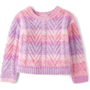 The Children’s Place Baby-Girls and Toddler Long Sleeve Crew Neck Pullover Sweater(Yreka Pink Ombre)