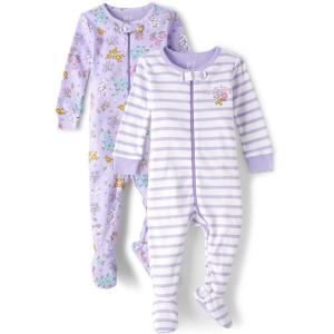 The Children’s Place Baby-Girls and Toddler Long Sleeve Zip-Front Snug Fit 100% Cotton 1 or 2 Piece Set(Cute Floral)