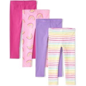 The Children’s Place Baby-Girls and Toddler Printed Leggings, Multipacks(Rainbows/Purple/Stripe/Pink 4-pack)
