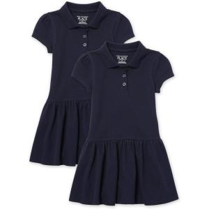 The Children’s Place Baby-Girls and Toddler Short Sleeve Pique Polo Dress Drop Waist(Tidal 2 Pack)