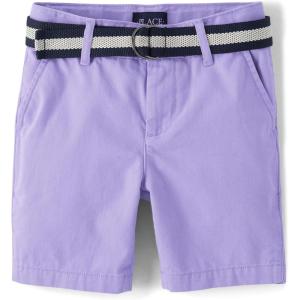The Children’s Place Boys’ Belted Chino Shorts(Petal Purple)
