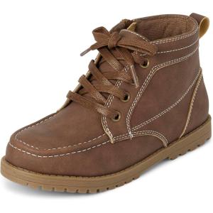 The Children’s Place Boy’s Dress Ankle Boots Chukka(Brown Lace Up)