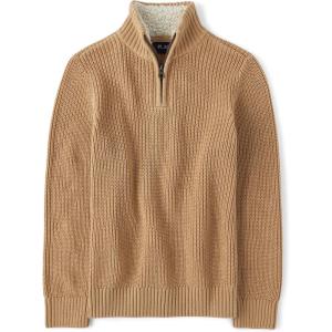 The Children’s Place Boys Long Sleeve Crew Neck Pullover Sweater(Cork)