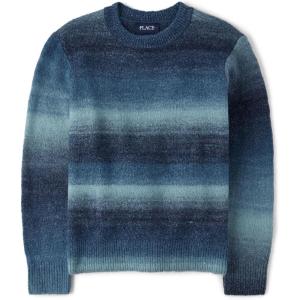 The Children’s Place Boys Long Sleeve Crew Neck Pullover Sweater(Tidal Ombre)