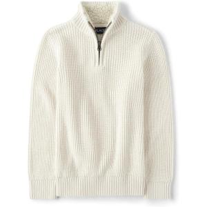 The Children’s Place Boys Long Sleeve Crew Neck Pullover Sweater(Vanilla)