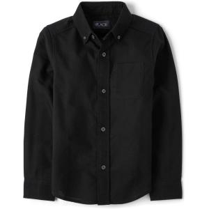 The Children’s Place Boys Long Sleeve Oxford Button Down Shirt(Black)