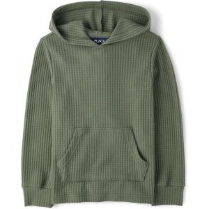 The Children’s Place Boys’ Long Sleeve Thermal Knit Hooded Pullover(Greenwich)