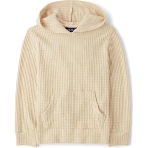 The Children’s Place Boys’ Long Sleeve Thermal Knit Hooded Pullover(Haystack)