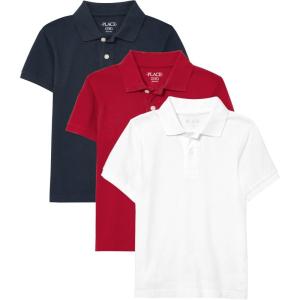 The Children’s Place Boys Multipack Short Sleeve Pique Polo(Nautico/Red/White)