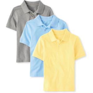 The Children’s Place Boys Multipack Short Sleeve Pique Polo(Yellow/Smoke/Brook)