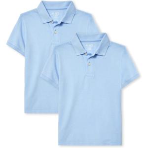 The Children’s Place Boys’ Short Sleeve Pique Polo, 2 Pack(Brook)