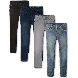 The Children’s Place Boys Skinny Jeans(Black/Indigo/Gray/Blue 4-pack)