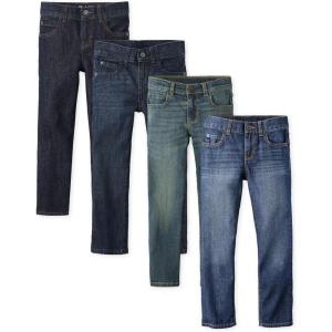 The Children’s Place Boys’ Straight Leg Jeans(Dark Wash 4-pack)