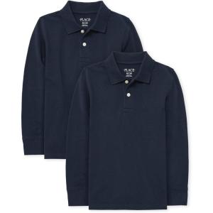 The Children’s Place Boys Uniform Long Sleeve Pique Polo(Nautico 2-pack)