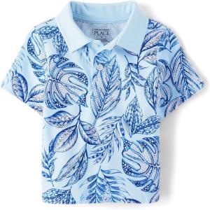 The Children’s Place Boys’ Uniform Performance Polo(Clear Sky)