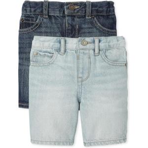 The Children’s Place Boys’ and Toddler Denim Shorts(Rigid Dark Wash 2-pack)