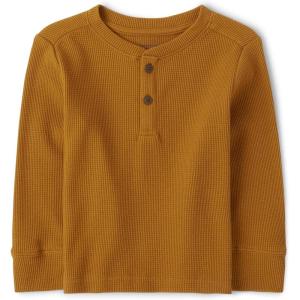 The Children’s Place Boys and Toddler Long Sleeve Thermal Henley Shirt(Honey Comb)