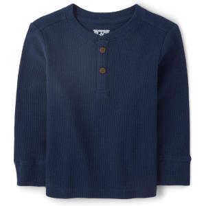 The Children’s Place Boys and Toddler Long Sleeve Thermal Henley Shirt(Tidal)