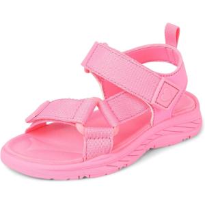 The Children’s Place Girl’s Baby Toddler Sporty Sandals with Adjustable Straps(Pink)