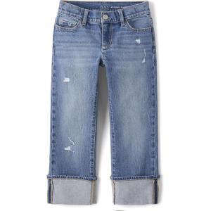 The Children’s Place Girls’ Button Front Super Skinny Jeans(90s Valley Wash Ankle Cuff)