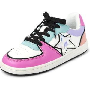 The Children’s Place Girl’s Casual Lace Up Low Top Sneakers(Colorblock Star)
