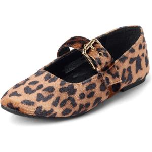 The Children’s Place Girl’s Closed Toe Ballet Flats(Leopard)