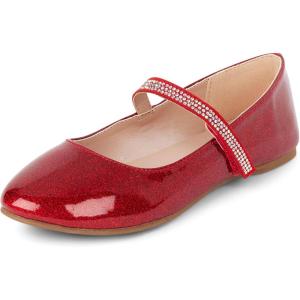 The Children’s Place Girl’s Closed Toe Ballet Flats(Red)