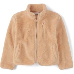 The Children’s Place Girls’ Cozy Sherpa Full-Zip Jacket(Sand)