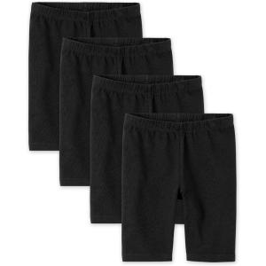 The Children’s Place Girls’ Essential Bike Shorts(Black 4-pack)