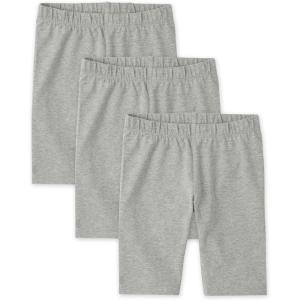 The Children’s Place Girls’ Essential Bike Shorts(Heather Gray 3-pack)