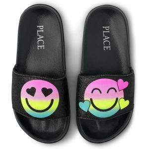 The Children’s Place Girls Everday Slip on Slide Sandals(Happy Face)
