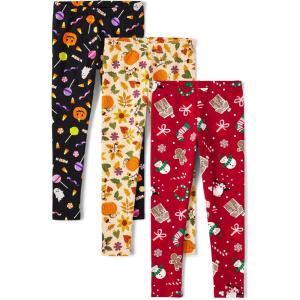 The Children’s Place Girls’ Fashion Leggings(Spooky/Harvest/Snowman 3-pack)