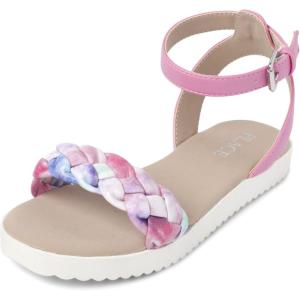 The Children’s Place Girls Flat Sandals with Adjustable Ankle Strap(Pink Multi)