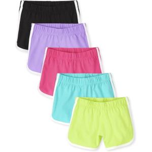 The Children’s Place Girls’ Knit Dolphin Shorts(Neon Multi Color 5-pack)
