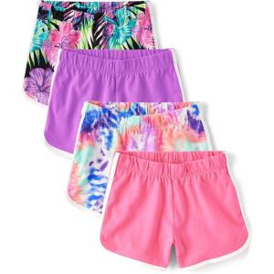 The Children’s Place Girls’ Knit Dolphin Shorts(Pink Tropic 4-pack)