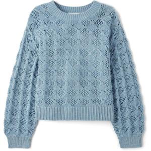 The Children’s Place Girls Long Sleeve Crew Neck Pullover Sweater(Blue Aura)