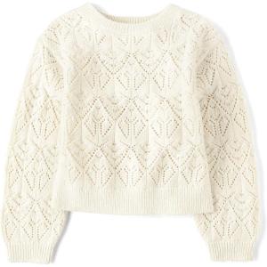 The Children’s Place Girls Long Sleeve Crew Neck Pullover Sweater(Bunnys Tail Stitched)